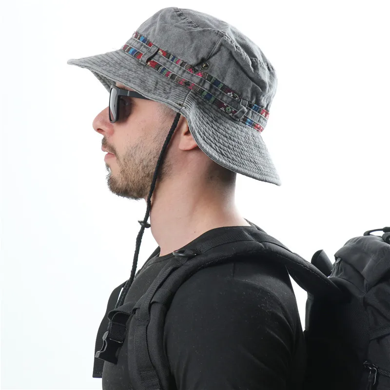 Sombrero de pescador de algodón para hombre, gorra de pescador con protección UV, multiusos, escalada al aire libre, pesca, turismo, Verano