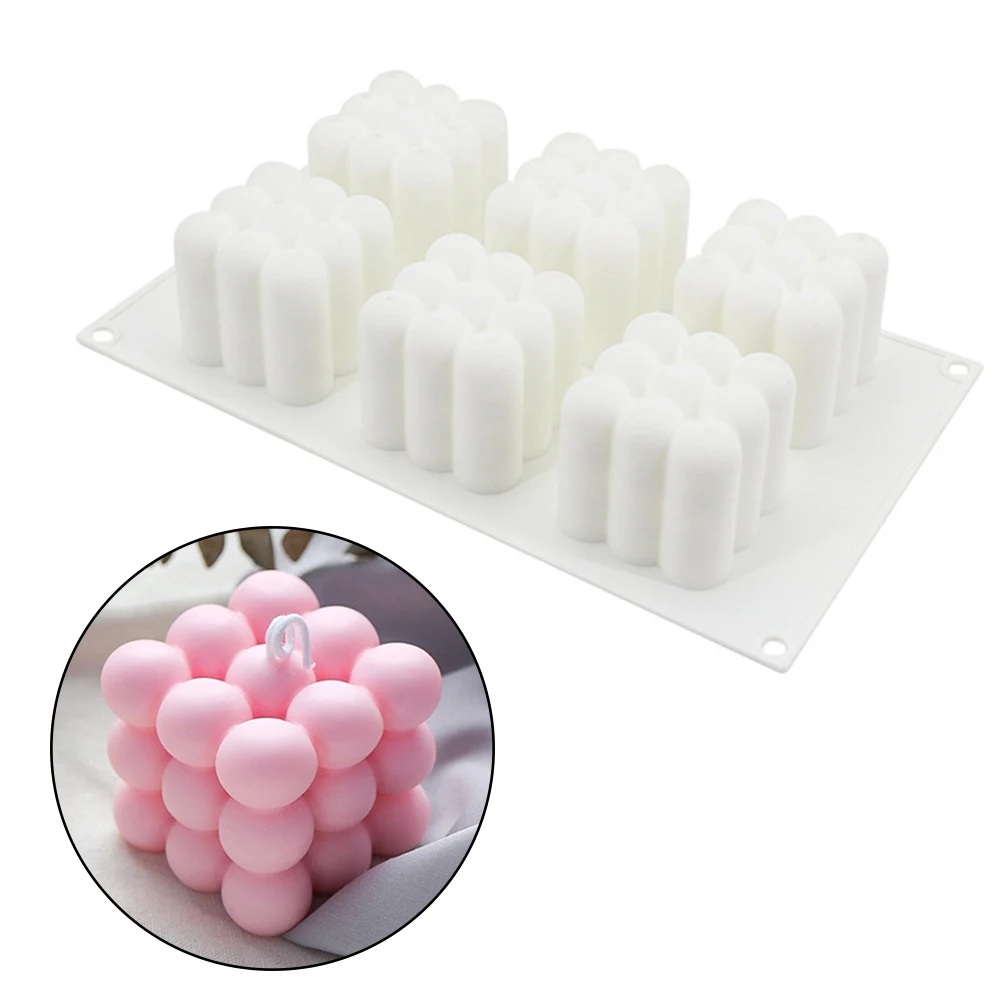 6 Cavitie Candle Mould DIY Aromatherapy  Silicone Plaster Candle Handmade Soy Candle Wax Soap Mold Mousse  Candle Making Supplie