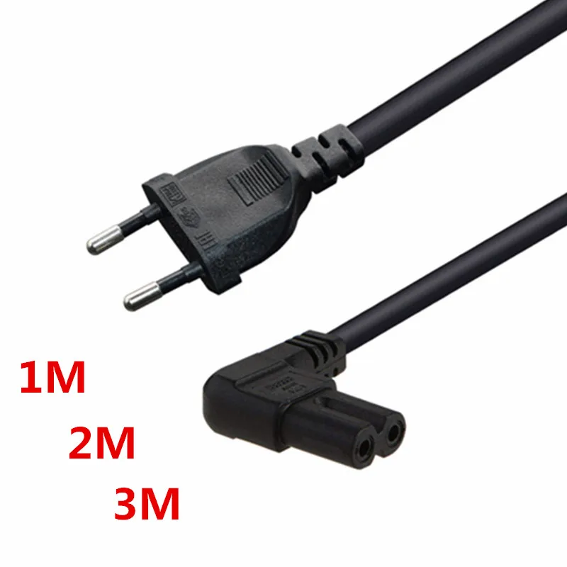 Cord Cable Lead for TV Printers Cameras PS4 PS3 1m/2m/3m/5m EU 2-prong to Figure 8 C7 Right Angled EU Euro AC Power