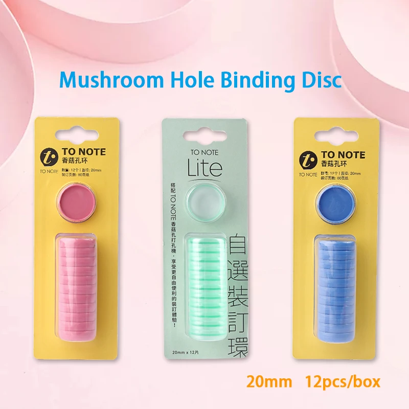 

KW-triO 12pcs/box 20mm Solid Notebook Binding Discs Loose-leaf Rings Binder Mushroom Hole DIY Binder Discs Binding Accessories