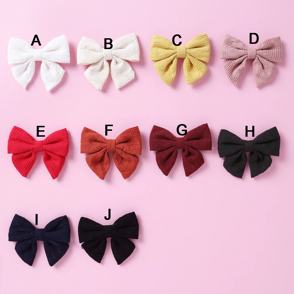 30pc/lot Baby Girls Nylon Headband Infant Hair Accessories Handtied Bows Toddlers Tiara bandage Ribbed Bows Hairpins for Child