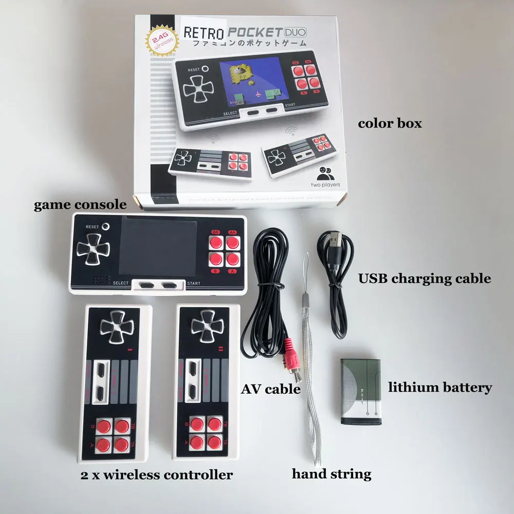 Console tascabile retrò gioco portatile da 2.8 pollici Consola costruito nel 200 Juegos Dual Wireless Controller TV lettori di videogiochi portatili