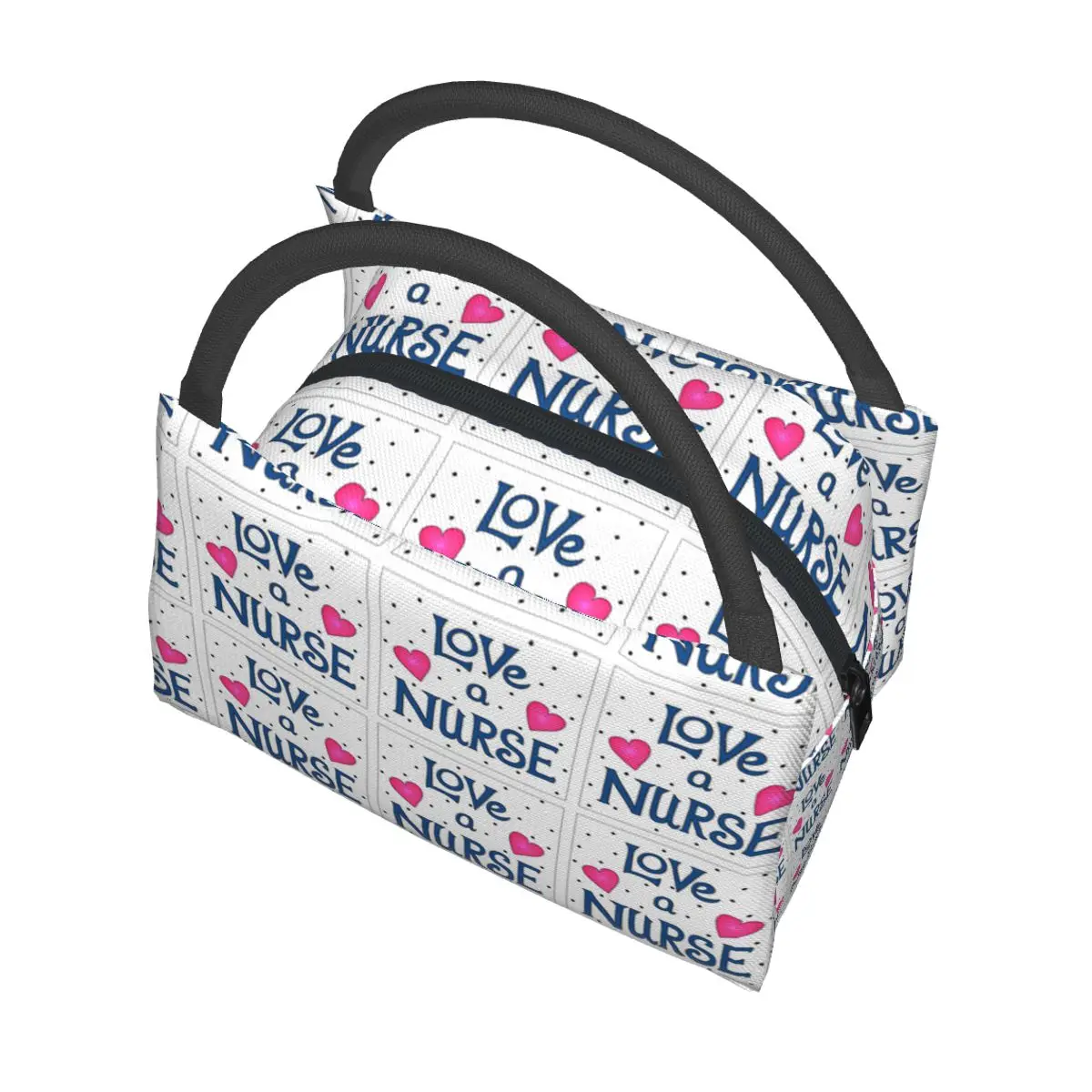 

NOISYDESIGNS Portable Nurse Bag Insulated Lunch Bags Women Love Nurse Print Cooler Bento Bag for Kids Food Case Tote Lunch Pouch