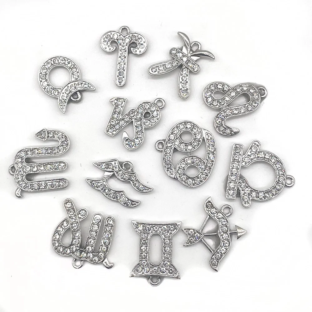 12 constellations Rhinestone Charms Designer Shoes Decaration Badg Pendant Clogs Kid Girls Women Gifts