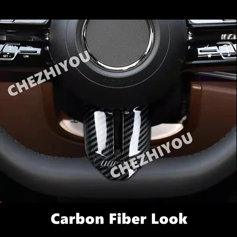 Steering Wheel Trim Cover for Mercedes Benz C Class W206 E Class W213 S Class W223 2021+ ABS Plastic Steering Flat Wheel