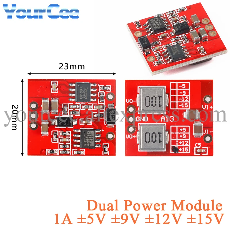 1A Dual DC-DC Step Down Buck Power Supply Module Dual 5V 9V 12V 15V Output ±5V ±9V ±12V ±15V