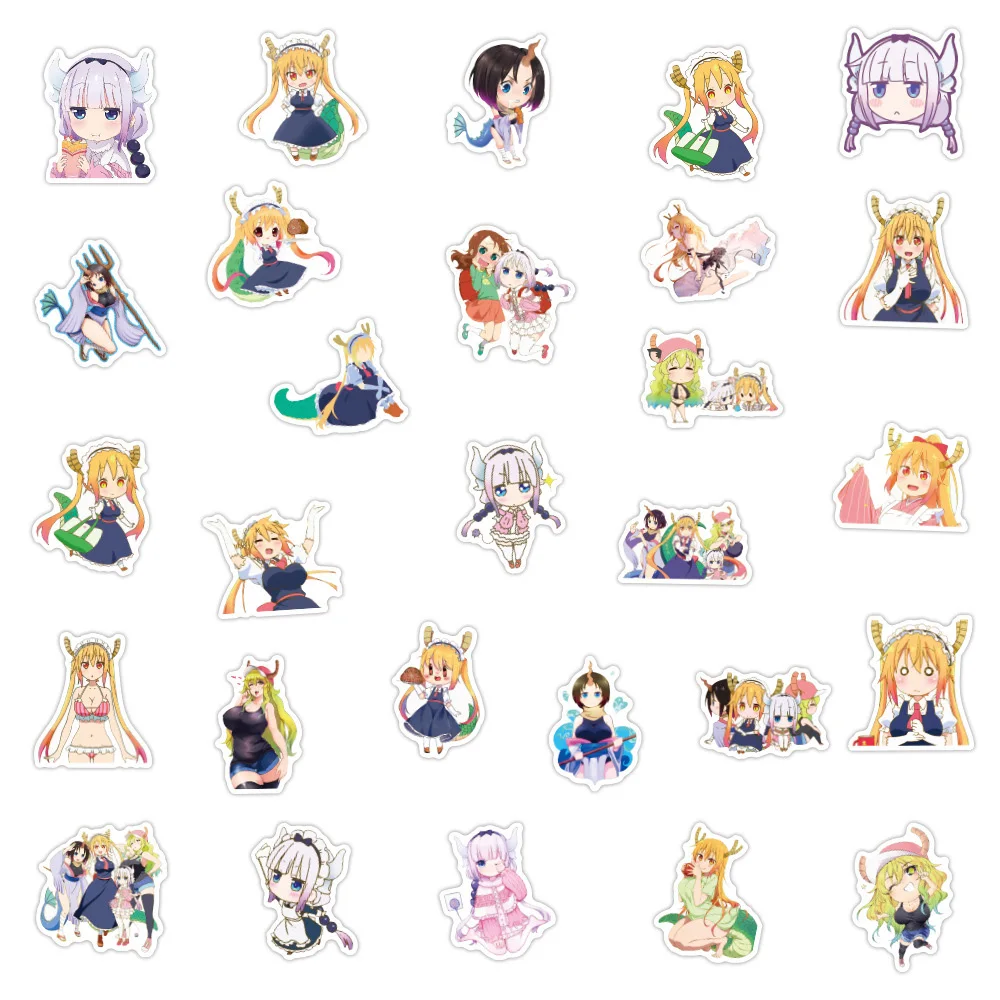 10/30/50PCS NEW Miss Kobayashi\'s Dragon Maid Sticker Bike Travel Luggage Laptop Classic Cartoon Sticker Decals for Kid Gift