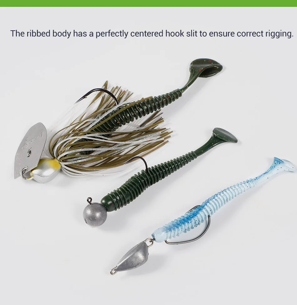 Bassland Silikon Köder Weicher Köder 6 stücke Paddel Schwanz Schaukel Wobbler Künstliche Rippen Shad Jigging Köder Leurre Souple Isca – Detail 4