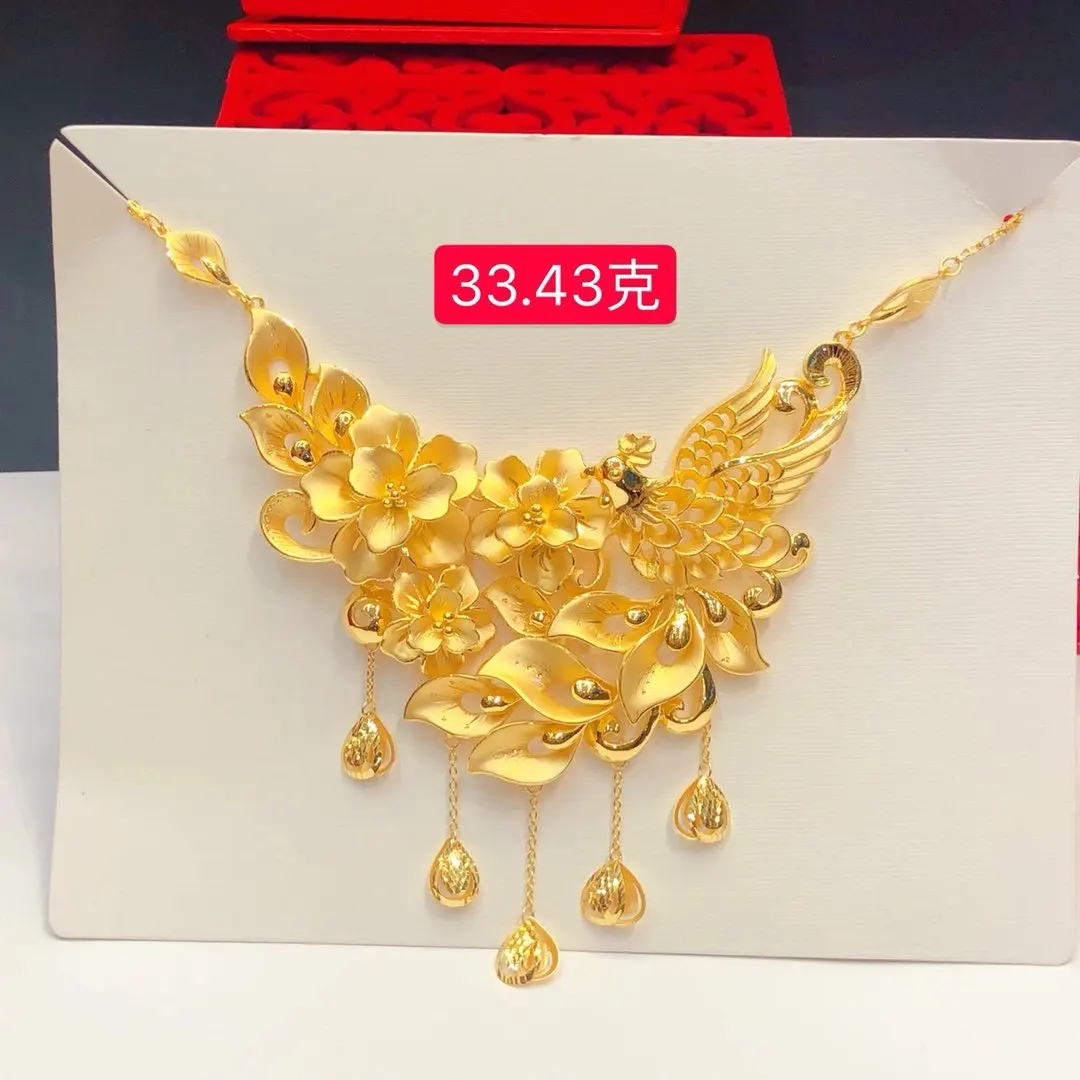 HX 24K Pure Gold Necklace Real AU 999 Solid Gold Chain Brightly Simple Upscale Trendy Classic  Fine Jewelry Hot Sell New 2023