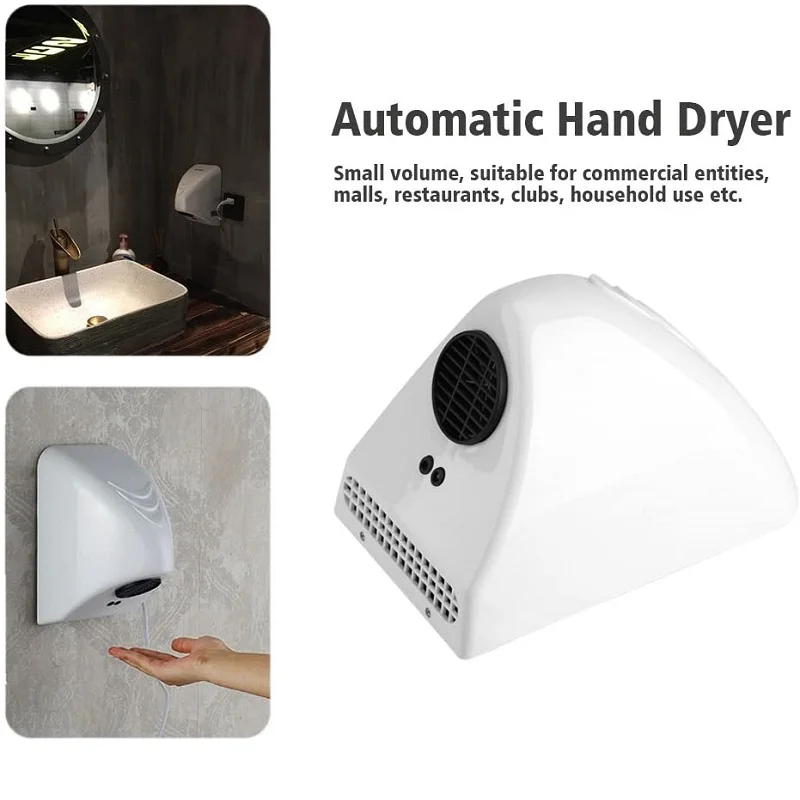 Asciugamani automatico intelligente intelligente Asciugatrice a induzione elettrica ad alta velocità da 1000 W Dispositivo di asciugatura del luogo commerciale dell'hotel domestico