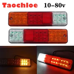 2x 10-80v 12v 24v 48v red amber white led forklift tail lights trailer stop lights Reverse lights warning lights car rear lamps