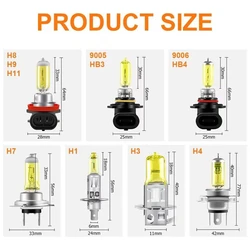 H1 H3 H4 H7 H8 H11 Super Yellow Headlamp 3000K HB3 HB4 9012 Halogen Lamp Upgrade Rain And Fog Proof Light Car Bulb 2 pcs