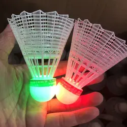 1 tubo = 2 pçs led brilhante náilon badminton peteca durável peteca treinamento raquete de badminton peteca