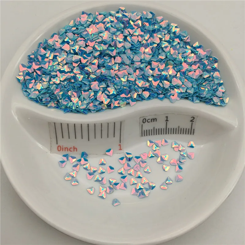 20g 3mm 3D Diamond Nail Sequins Rhomb Colorful Glitter Flakes Paillette Manicure 3D Nail Art Decoration