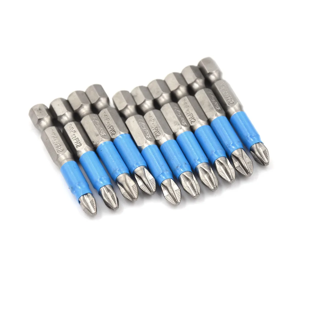 1pc 1/4 "hex liga magnética s2 única cabeça chave de fenda bits hex magnético anti deslizamento bits ferramentas elétricas comprimento 5cm