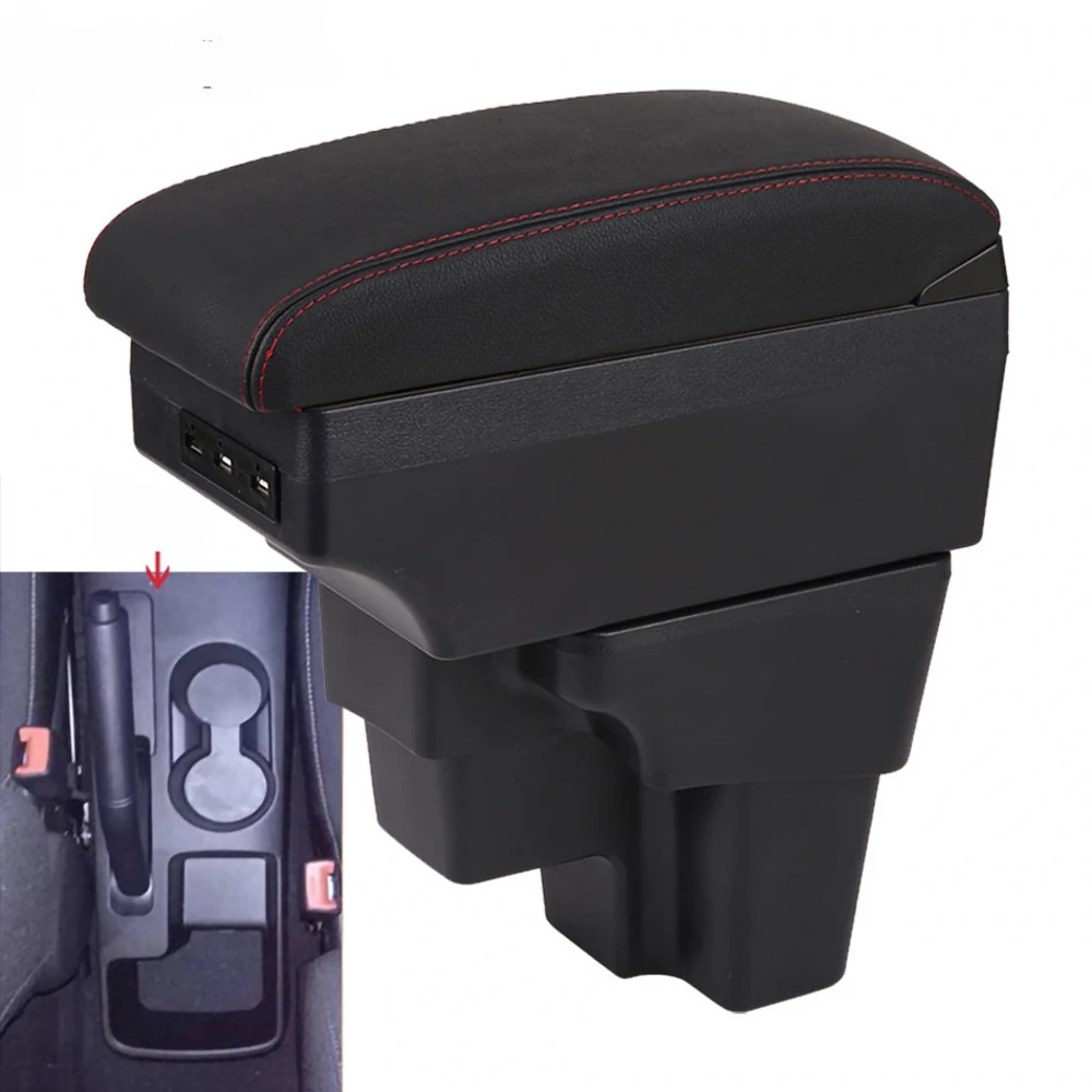 

For Car Kia Rio Stonic Armrest Box Central Content Interior Arm Elbow Rest Storage Case Car-styling with USB Cup Holder