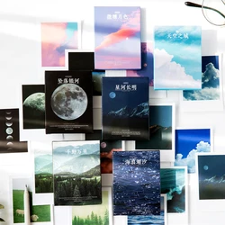 30 pcs/Box Stickers Aesthetic INS Scenery Sky Clouds Moon Galaxy Forest Bullet Journaling Accessories DIY Deco Color Stickers