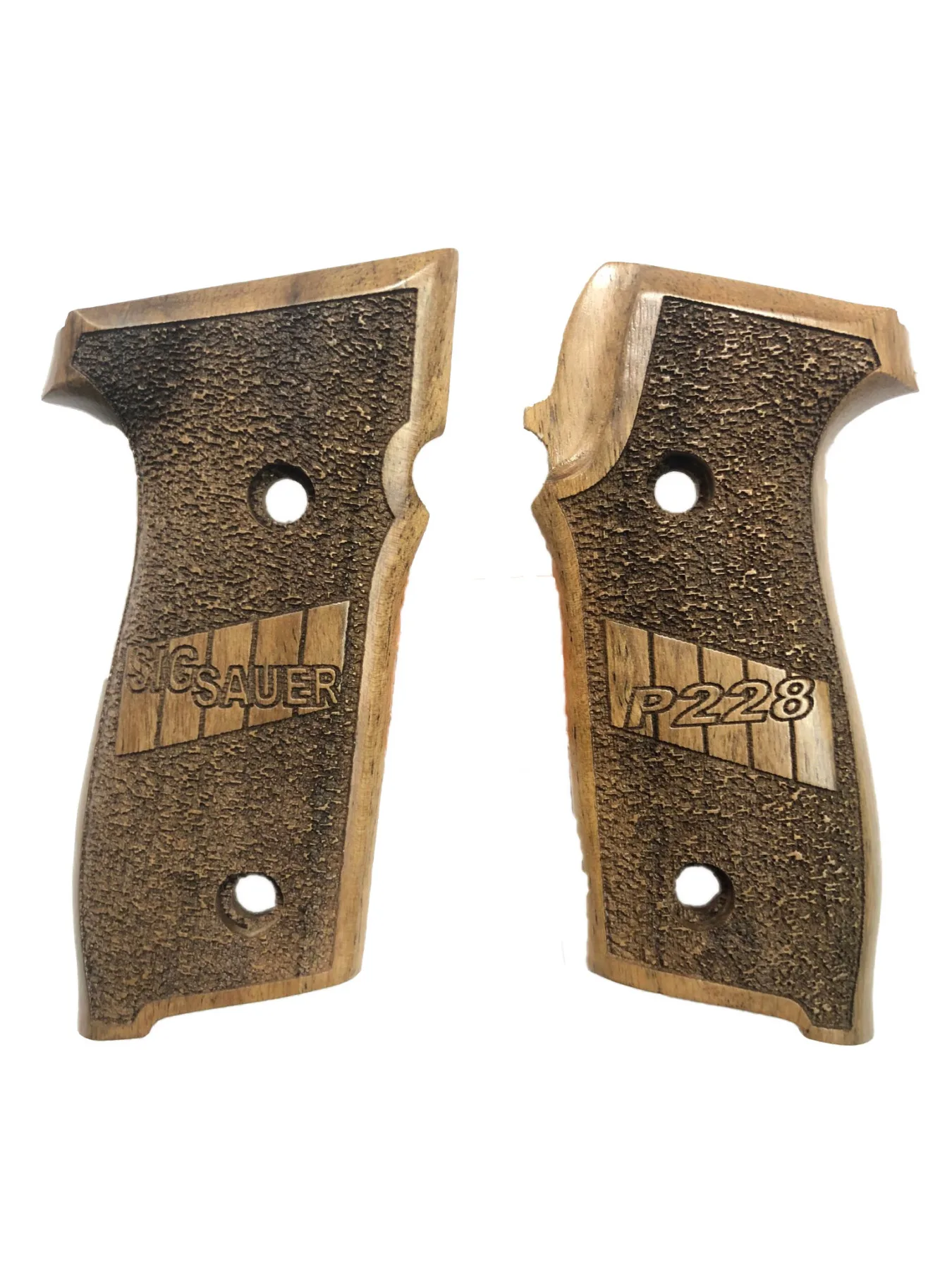 

Sig Sauer P228 Compatible Special Series Laser Cutting Sig Sauer P228 Writing Wooden Grip Mod1