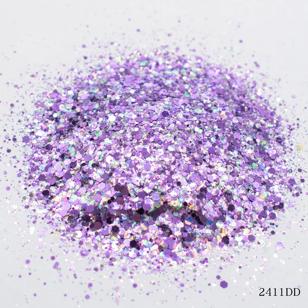 500g 0.5kg Pink Hexagonal  Glitter Powder Purple Blue Gold Mix Color Nail Hexagon Sequins Craft Body Face Glitter Bulk Wholesale