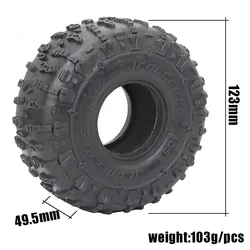 4pcs 1.9 inch JCONCEPTS Rubber Tyre 1.9 Wheel Tires 123X49.5MM for 1/10 RC Crawler Trax TRX4 TRX6 Axial SCX10 AXI03007 Yikong
