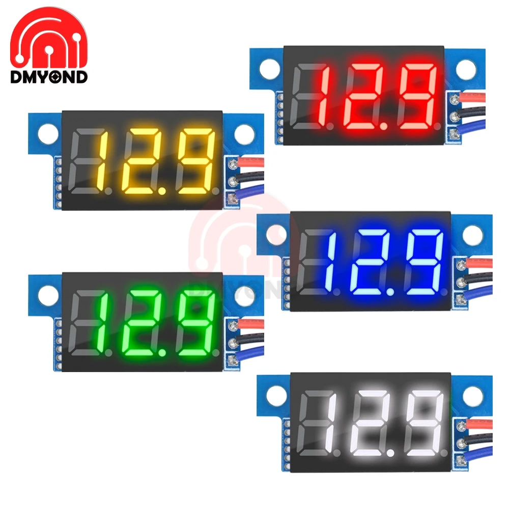 DC 0-100V 0.36 inch Mini 3-Wire Gauge Voltage Meter Voltmeter Digital LED Display Digital Panel Meter Detector Monitor Tools