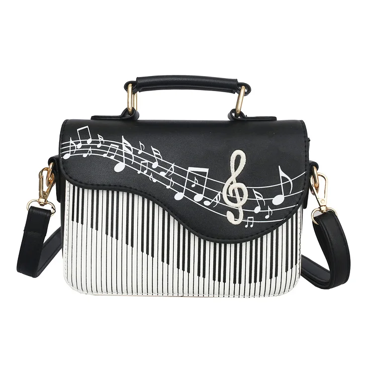 

Women Shoulder Bags Piano Style Lady Bag PU Leather Music Note Handbags Casual Woman Girls Tote bags Billfold Wallet Flap Bag