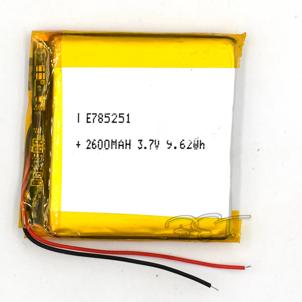 5Pcs 3.7V Lithium Battery Li-polymer Rechargeable Cell Li-ion Polymer 785251 2600mAh For PSP Navi GPS MP3 MP4 Speaker Camera