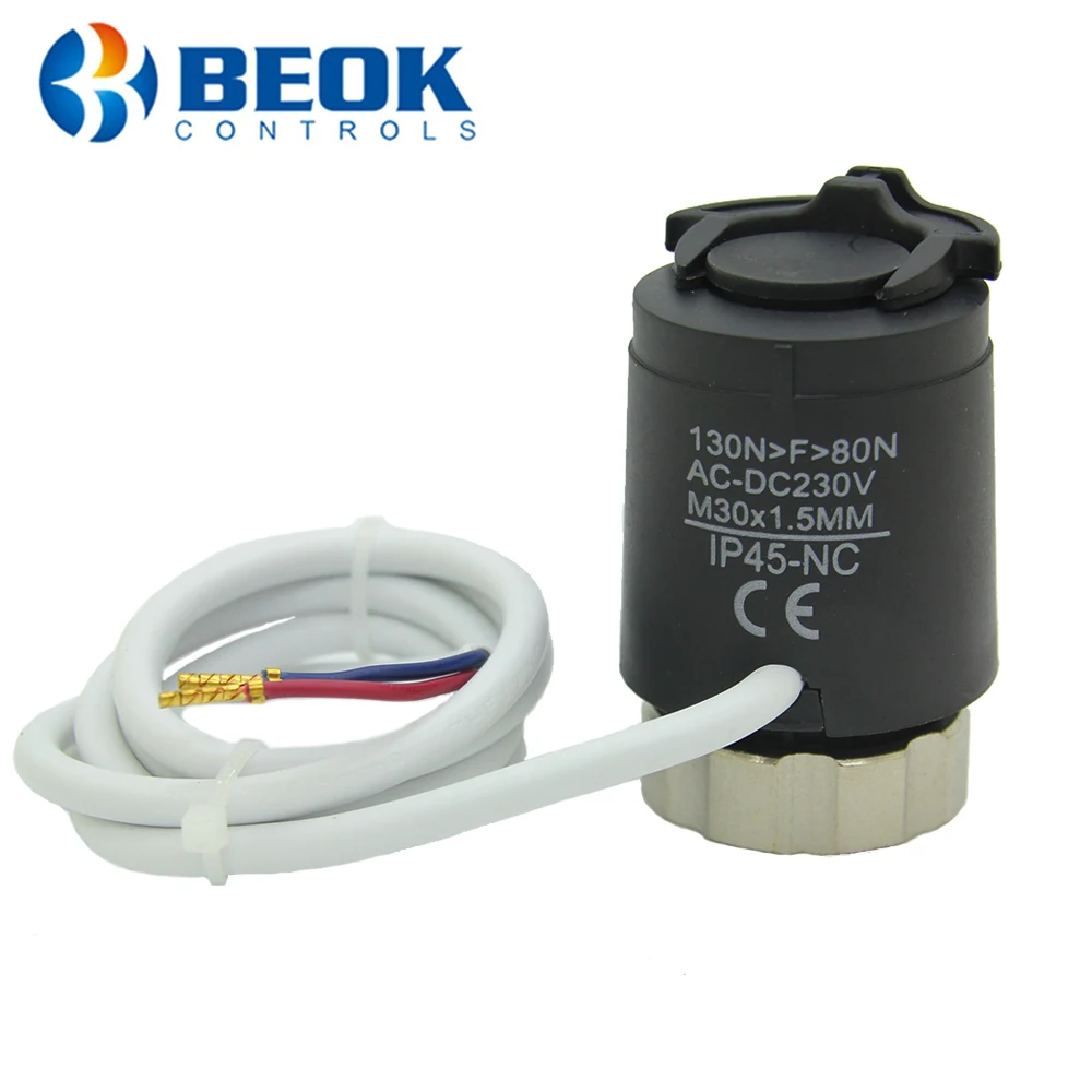 Beok 230V Normally Closed Thermal Electric Actuator for Manifold in Floor Underflooring Heating NC Servo Valve System 220V