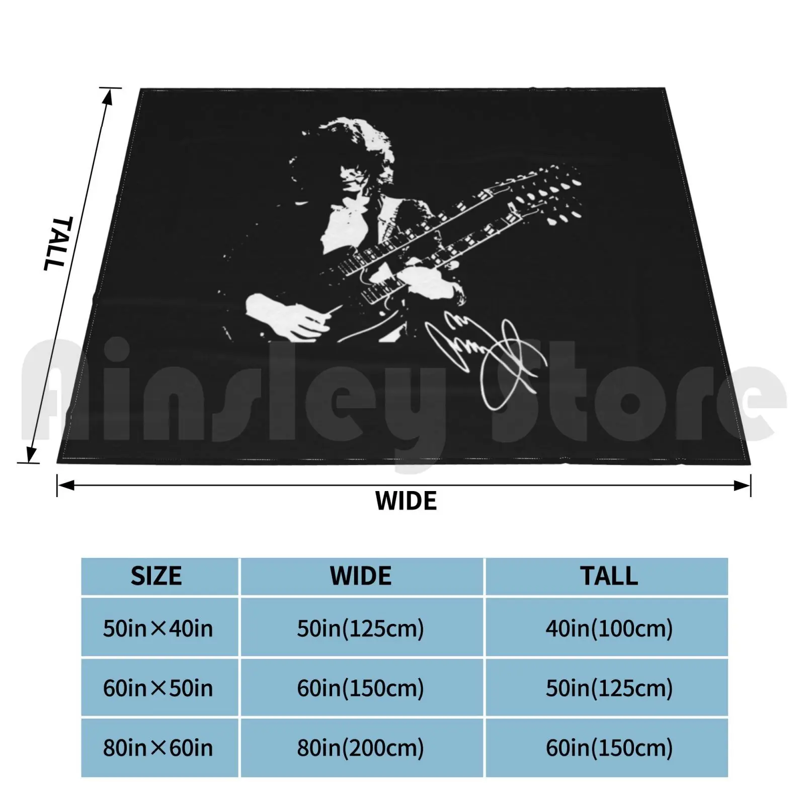 Jimmy Blanket Fashion Custom Page Guitar Hero Led Band Cool Hard Classic Madison Square Show Live Heavy Metal