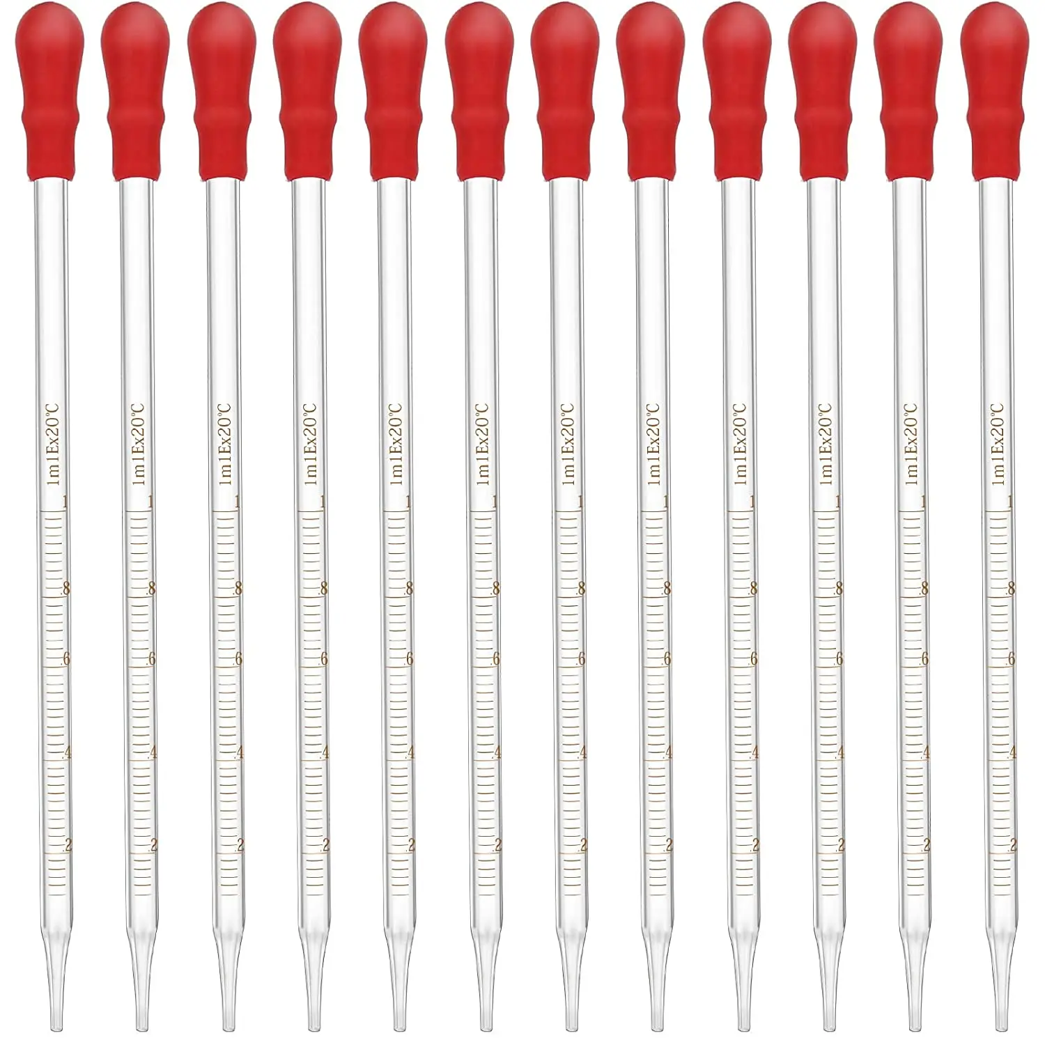 0.5ml 1ml 2ml 3ml Graduated Scale Dropper Pipette Borrosilicate Glass Rubber Head Liquid Pipettors For Lab Scale Laboratory