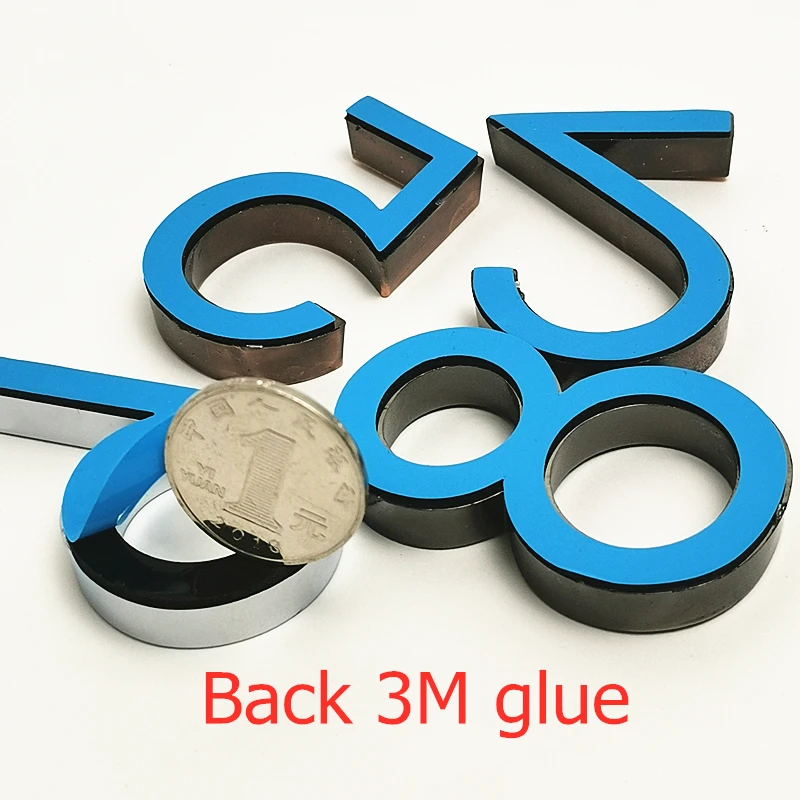Door Plate House Number Self Adhesive Modern Sign Number Digit  6cm  0 to 9 Plastic Hotel Home Address Home Sticker 1pc/2pcs 3D - Image 4