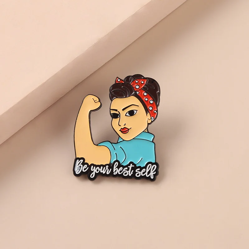 Kreative Feminismus Emaille Pin Werden Ihre Beste Selbst Broschen Kleidung Revers Abzeichen Kappe Tasche Frauen Schmuck Geschenk Für Mädchen Freund