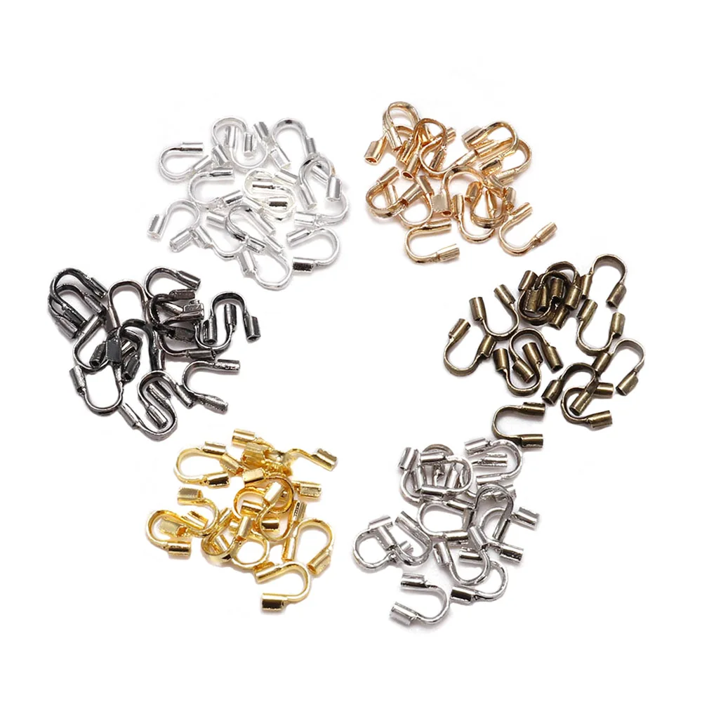 

30-100pcs 4.5x4mm Wire Protectors Wire Guard Guardian Protectors loops U Shape Accessories Clasps Connector For Jewelry Making