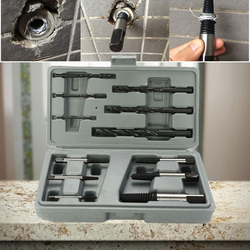 12 pezzi di strumenti di rimozione dell'estrattore di perni a vite HSS Easy Out Set di estrattori di viti rigide punte di rimozione del perno del bullone rotto