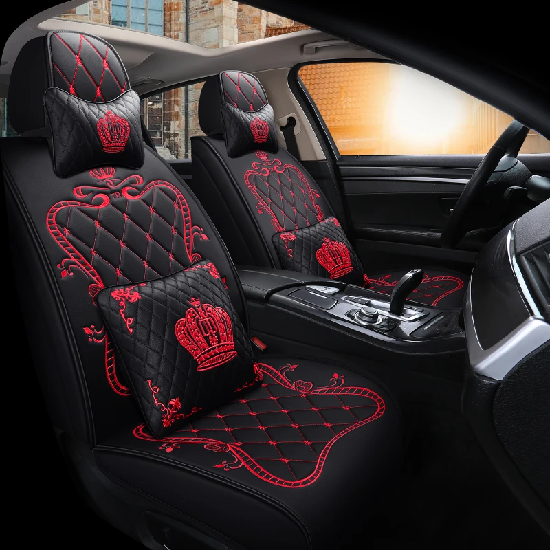 5 Seats Universal Car Seat Cover PU Leather Auto Front Back Rear Seat Cushion Protector Mat Keep Clean For Most Car Car Interior