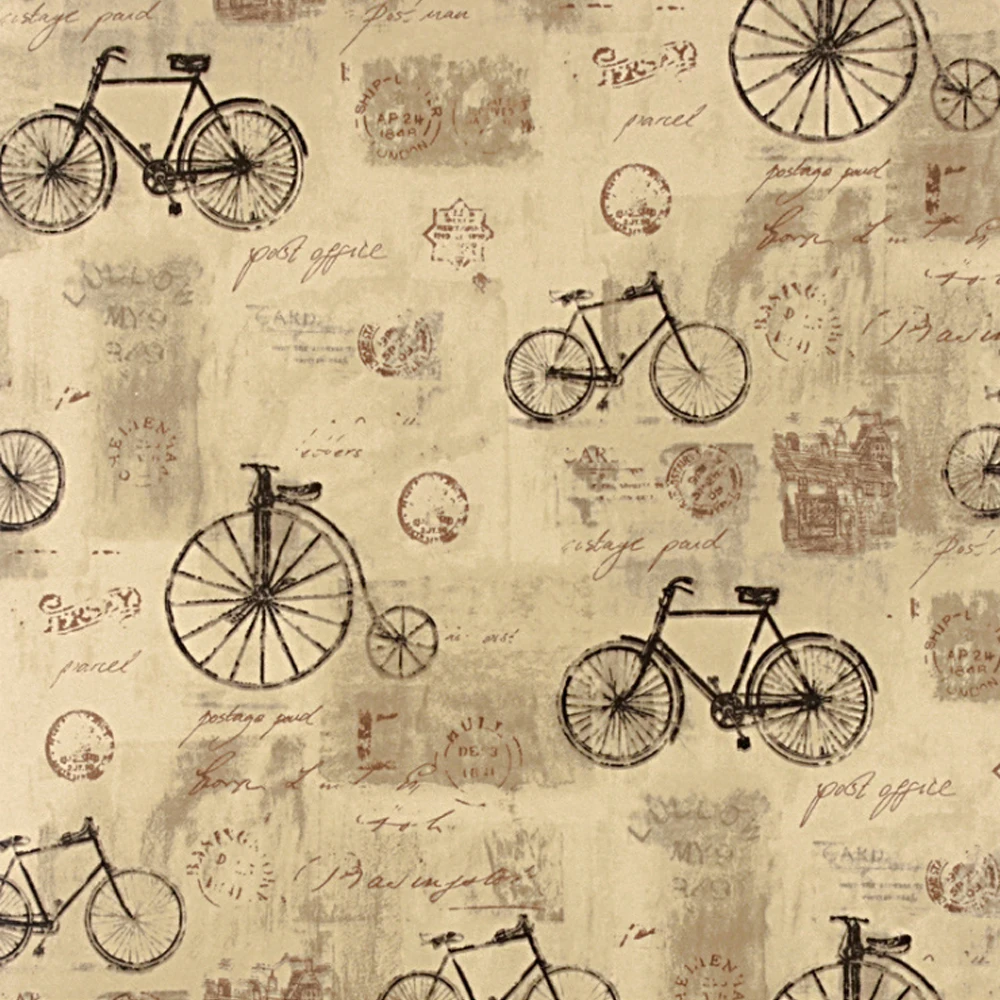 

Q QIHANG Retro Nostalgic Bicycle English Alphabet Cafe Restaurant Industrial Wind PVC Wallpaper Gray Color 0.53m*10m=5.3m2