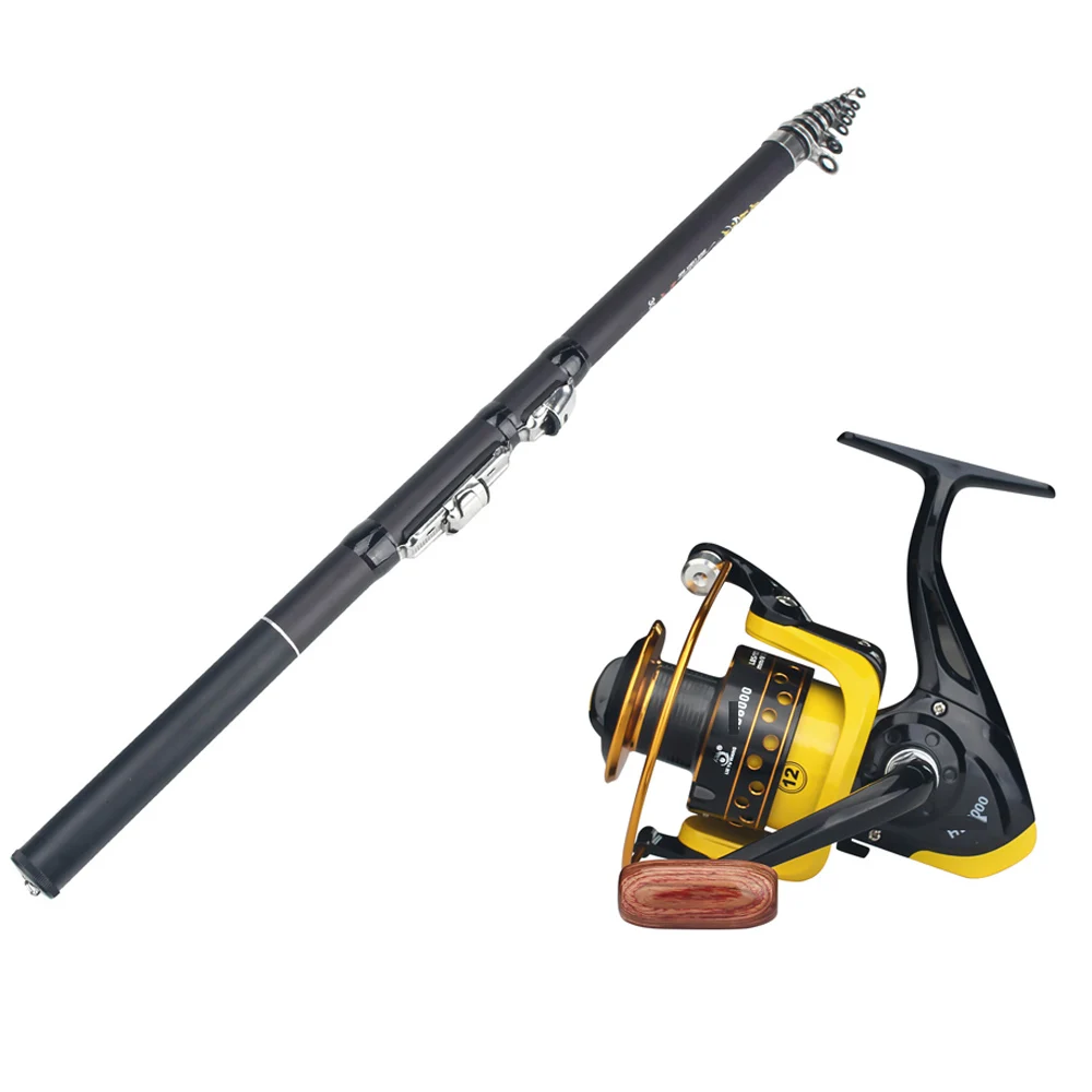 DNDYUJU 1.8M-3.6M Carp Fishing Rod Portable Telescopic Rotary Fishing Rod Carbon Fiber Power Telescopic Travel Sea Boat Rock