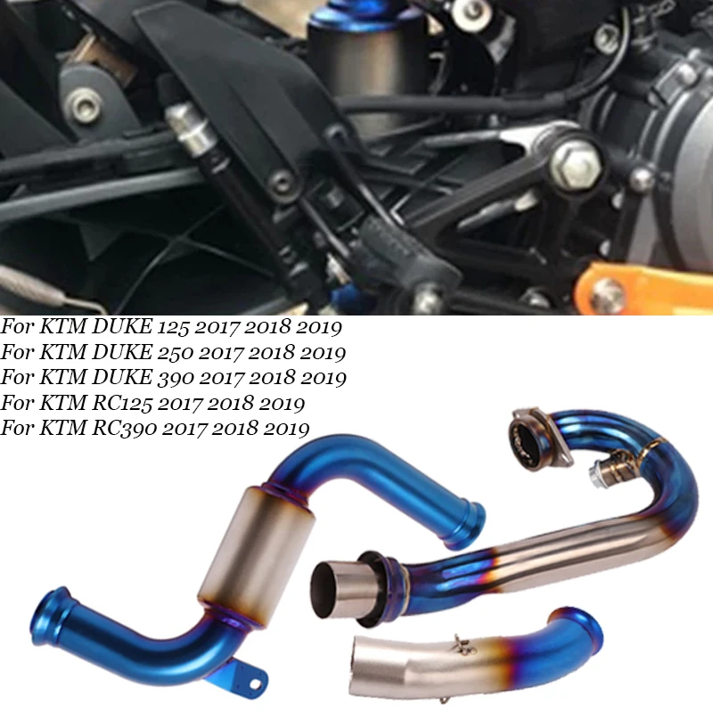 

Slip On For KTM DUKE 390 duke RC 390 2017 2018 2019 2020 Motocross Full Motorcycle Exhaust Muffler System Front Mid Link Pipe