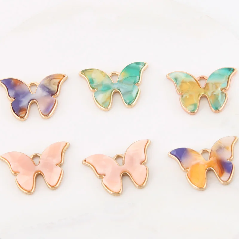 10pcs Enamel Charms Butterfly Pendants DIY Handmade Popular Metal Delicate Accessories For Women Jewelry Making Gift