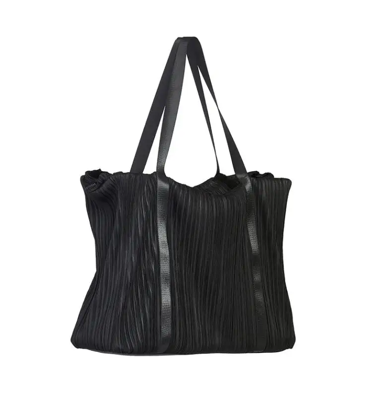 IN STOCK Miyake High-end pleated twilight black handbag HOT SELLING