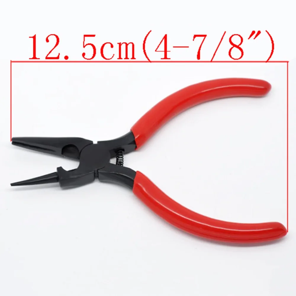 DoreenBeads Round Nose and Concave Pliers Beading Red Color DIY Making Jewelry Tool 12.5cm, sold per packet of 1