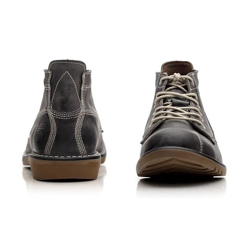 

Mens 2023 Retro British Casual Ankle Boots Antiskid High Quality Real Leather Shoes Round Toe Man Footwear Work Safety Botas