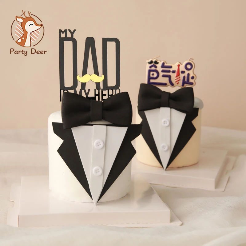 My Dad is my hero Love you Daddy Beard Super father Birthday Cake topper for Father's Day silicone cake candle baking Gifts