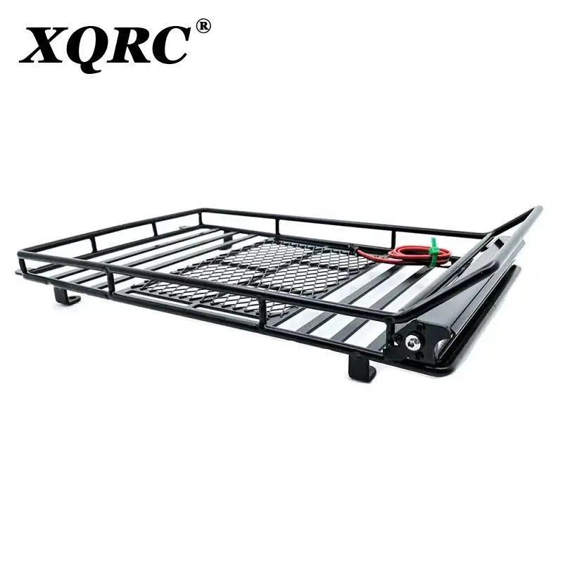 Metal roof luggage rack with LED spotlight strip suitable for 1/10 RC car Trx4 RC4WD Scx10 upgrade and modification parts