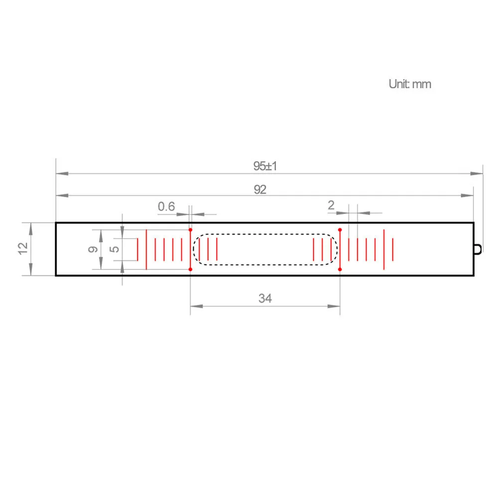 HACCURY High Sensitivity Glass Tube Level Bubble Mini Bubble Level Size 12x95mm Accuracy 0.1mm/m