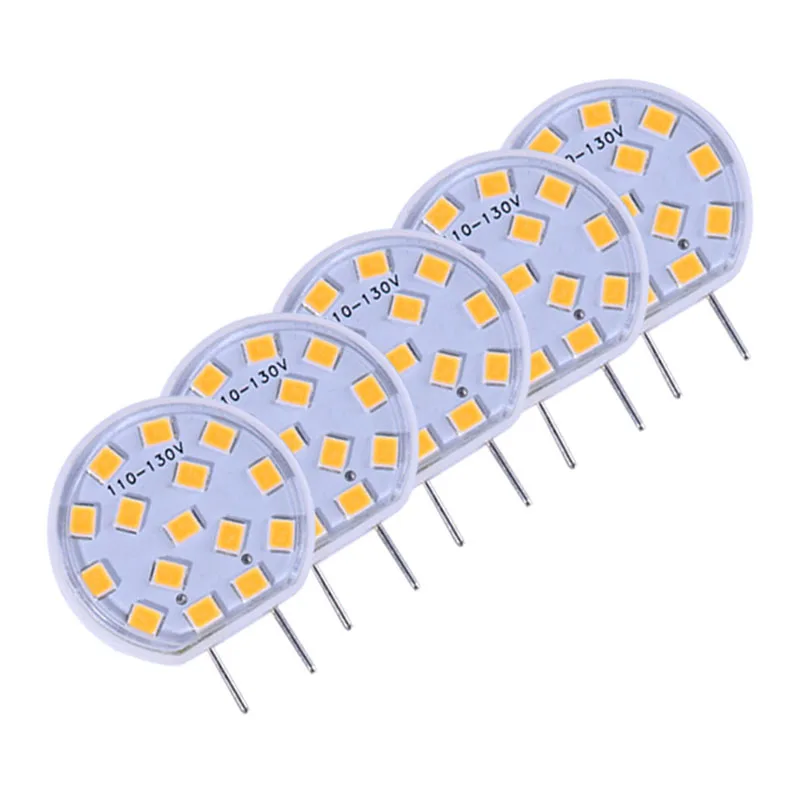 10pcs AC110v 120V G8 LED Bi-pin 2835SMD 15LED 2w Crystal Candle Chandelier Decorative Lamp Warm White/ White