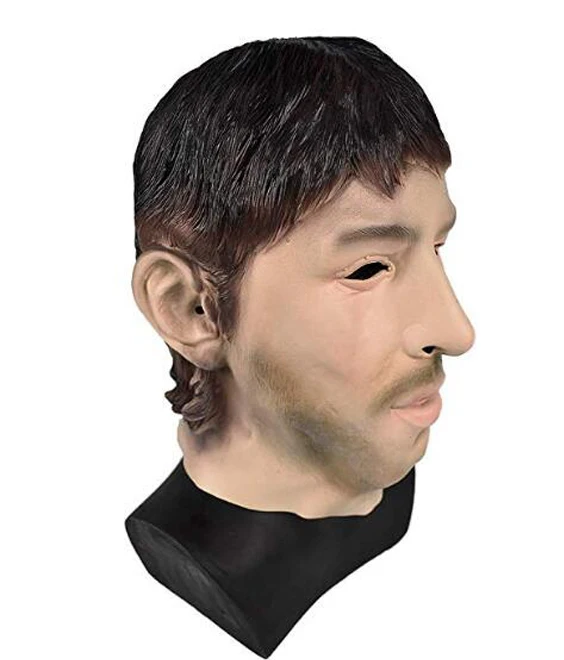 Realistic Latex Human Mask Scary Full Head Male Man Masks for Halloween Costume Cosplay Fancy Dress