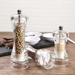 Transparent Pepper Grinder Salt Mill Machine Crusher Spice Grinding Handheld Seasoning Containers Bottle Gadgets