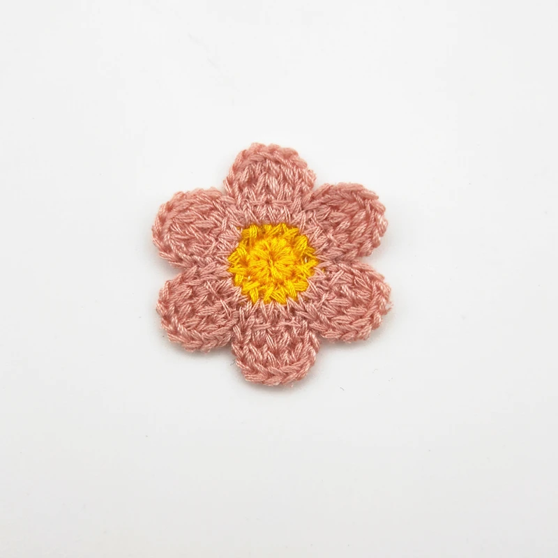 30 Stück 3,5 cm Wollblumen-Applikationen für DIY-Kleidung, Hüte, Schuhe, Handarbeiten, Nähzubehör, Patches, Kopfbedeckungen, Haarspangen, Dekorationszubehör – Detail 4