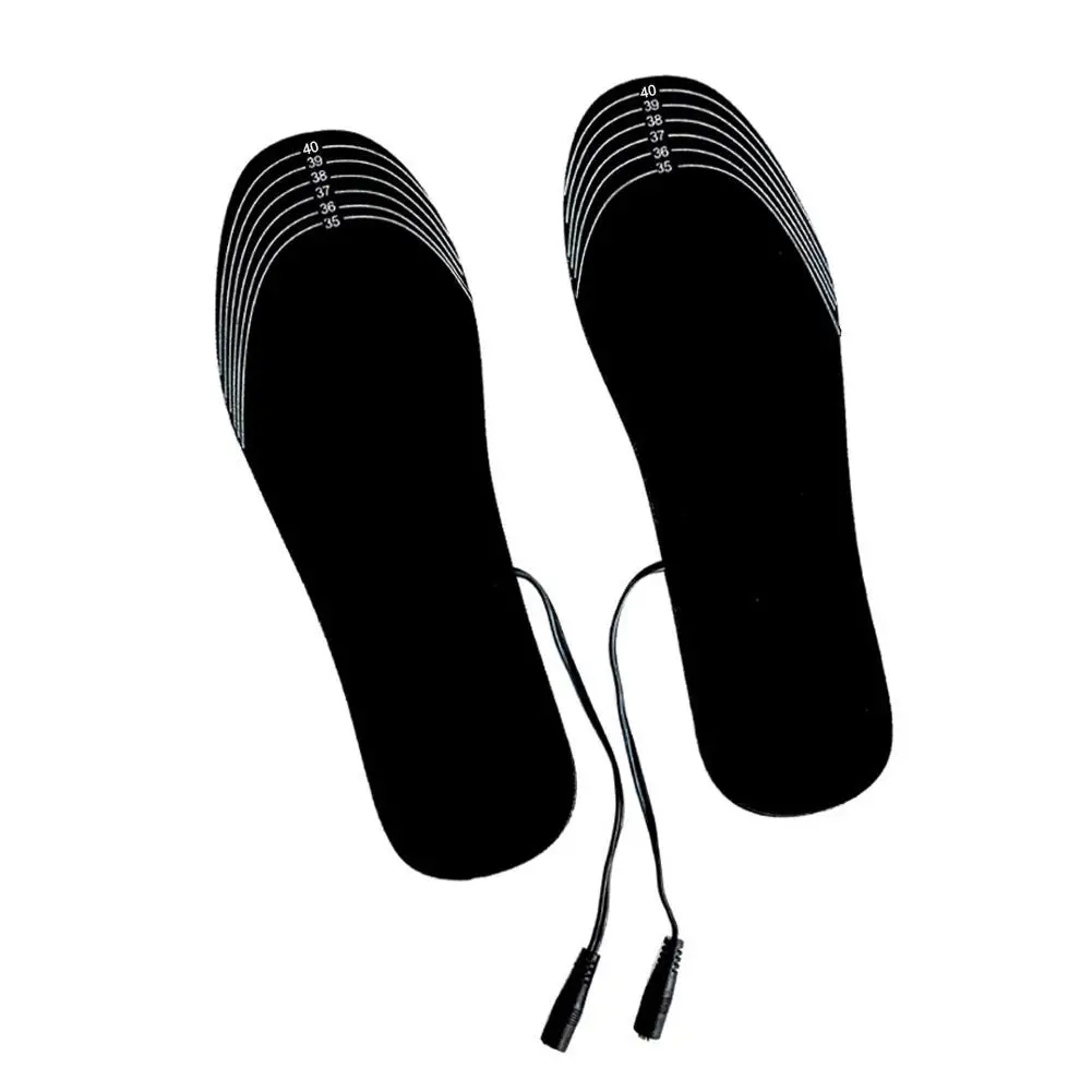 1 Pair EVA USB Heated Insoles Washable Foot Warming Pad For Skiing Camping Housework